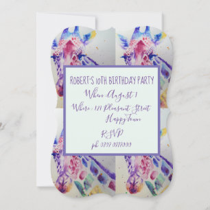 Cute Giraffe Zoo Animal Childs Birthday Invitation