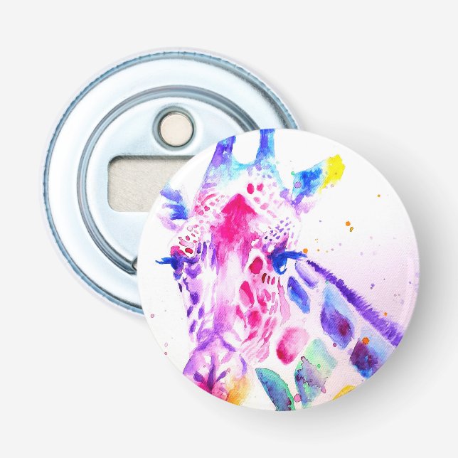 Cute Giraffe Zoo Animal Favour Floral  Bottle Opener (Front)