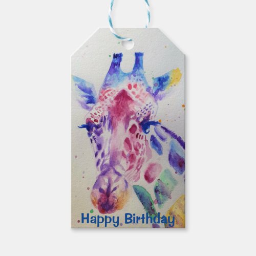 Cute Giraffe Zoo Animal Party Birthday Favour Tags