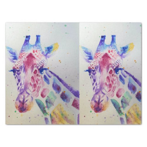 Cute Giraffe Zoo Animal Pattern Watercolor Tissue Paper