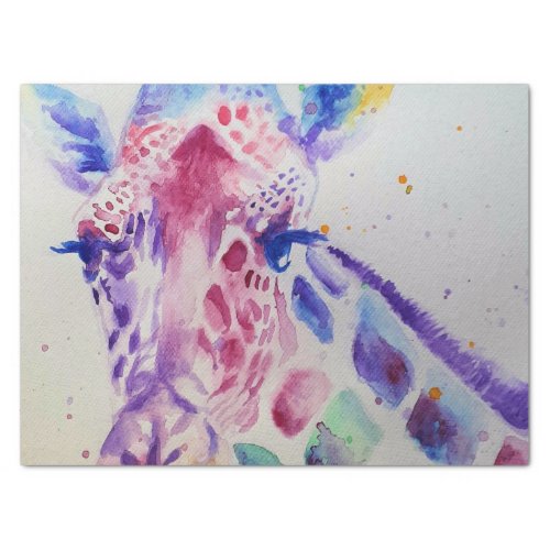 Cute Giraffe Zoo Animal Pattern Watercolor Tissue Paper