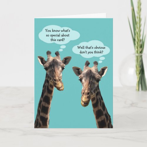Cute Giraffes Birthday Card for Anyone