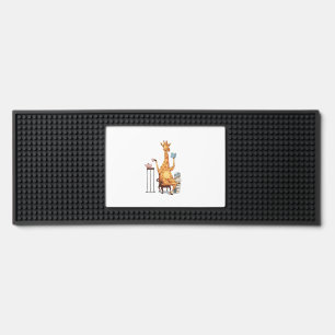 Cute Giraffes, Books and Tea Gift Bar Mat