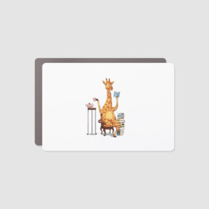 Cute Giraffes, Books and Tea Gift Car Magnet
