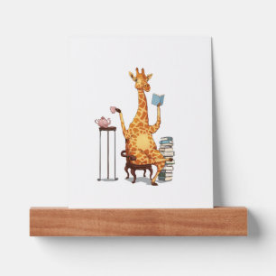 Cute Giraffes, Books and Tea Gift   Picture Ledge