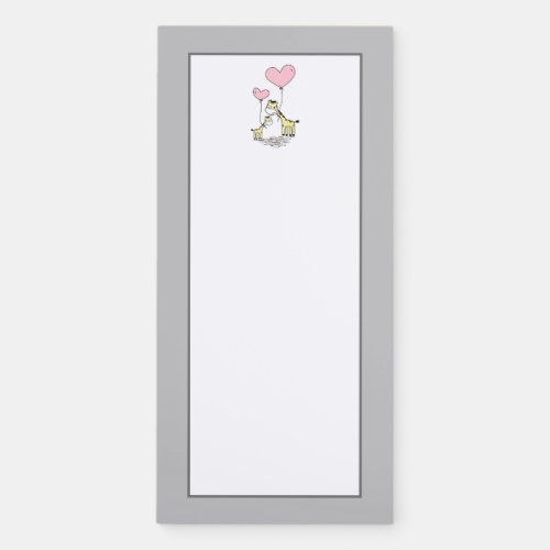 Cute Giraffes Holding Heart_Shaped Balloons  Magnetic Notepad