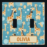 Cute Giraffes Pattern Personalized Light Switch Cover<br><div class="desc">Personalized cute giraffes pattern blanket.</div>