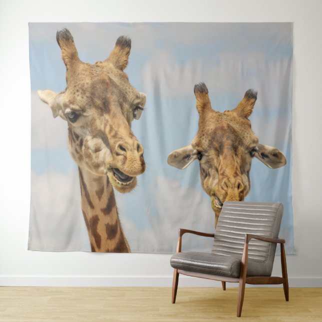 Cute Giraffes Tapestry (In Situ (Horizontal))