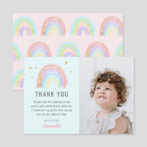 Cute Girl Abstract Rainbow Any Age Birthday Thank You Card