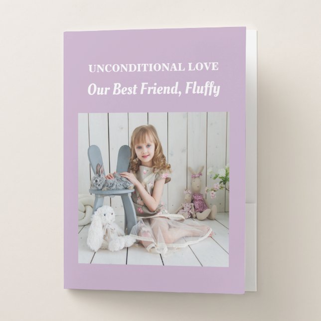 Cute Girl and Bunny Family Photo Album Pocket Folder (Front)