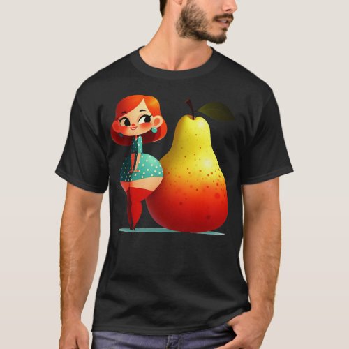 Cute Girl and Pear T_Shirt
