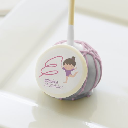 Cute Girl and Ribbon Gymnastics Birthday Party Cake Pops