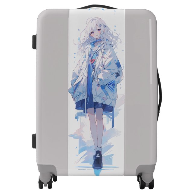 Cute girl anime kawaii Luggage Suitcase Suitcases (Front)
