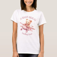 Cute Girl Baby Bear Pilot Pink Airplane Beautiful