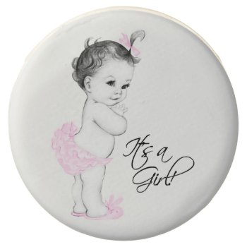 Cute Girl Baby Shower Cookies by The_Vintage_Boutique at Zazzle