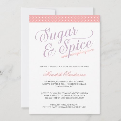 Cute Girl Baby Shower Invite