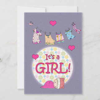 Cute Girl Baby Shower Invitations