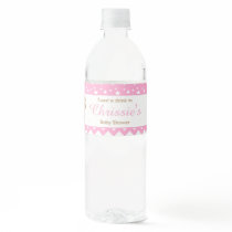 Cute Girl Bears Baby Shower Water Bottle Label