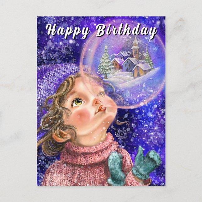 Cute Girl Birthday Card (Front)