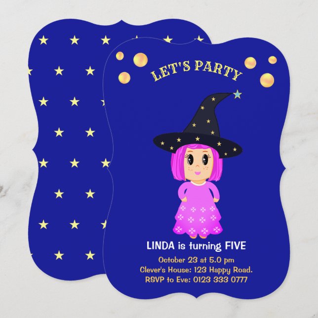Cute Girl Birthday Invitation (Front/Back)