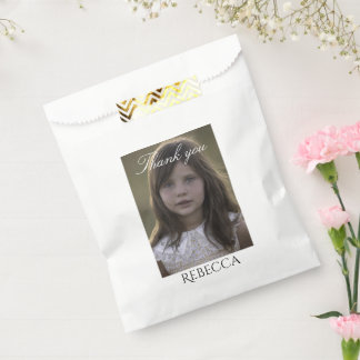 Cute girl birthday personalized photo favor bag 