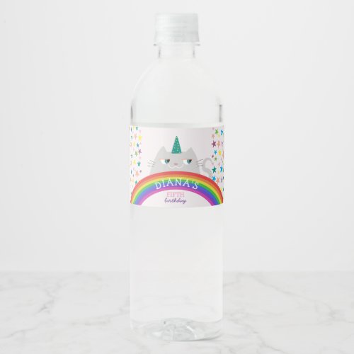 Cute Girl Birthday Water Bottle Label