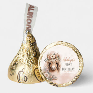 Cute Girl Boho Horse First Birthday Hershey®'s Kisses®