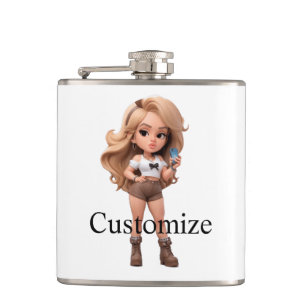 Cute Girl Bonita Chica Thunder_Cove Flask