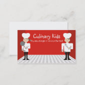 cute girl boy chefs cooking classes business ca... business card (Front/Back)