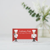 cute girl boy chefs cooking classes business ca... business card (Standing Front)