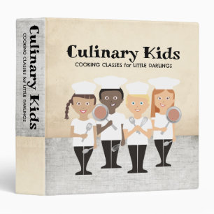 cute girl boy chefs cooking classes recipe binder