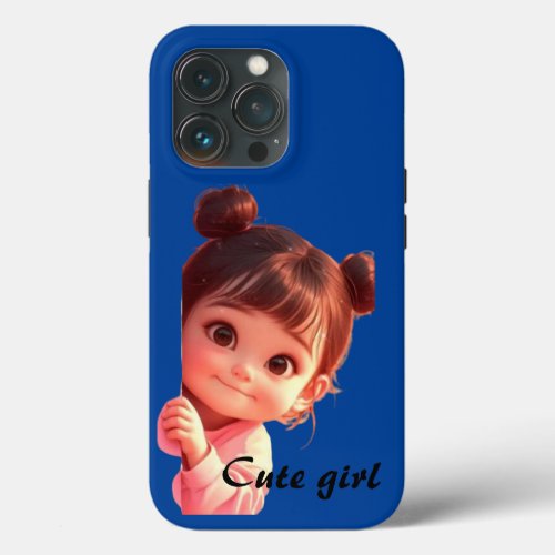 Cute Girl Cartoon  _ Adorable and Stylish  iPhone 13 Pro Case