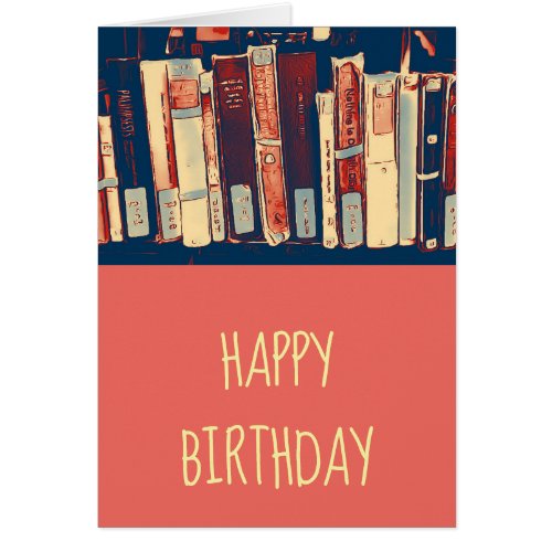 Cute girl cartoon book lover bookworm birthday