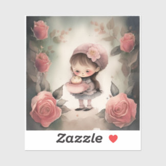 cute girl cartoon stickers