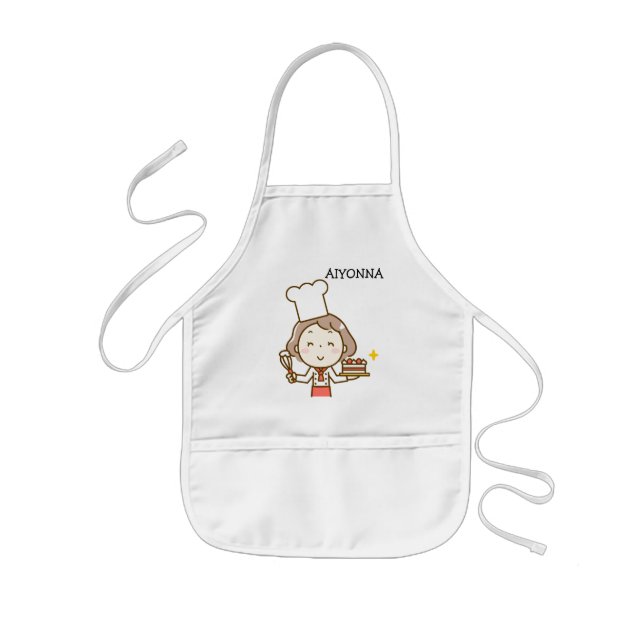 Cute Girl Chef Kids' Apron (Front)