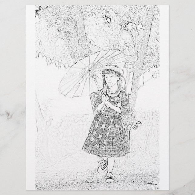 Cute Girl coloring page  (Front)