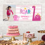 Cute Girl Dinosaur Stomp Chomp Roar Photo Birthday Banner