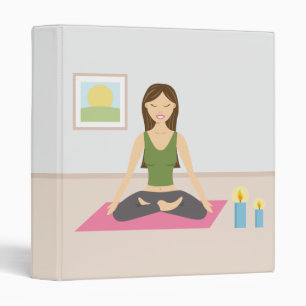 Cute Girl Doing Yoga In A Pretty Room 3 Ring Binder