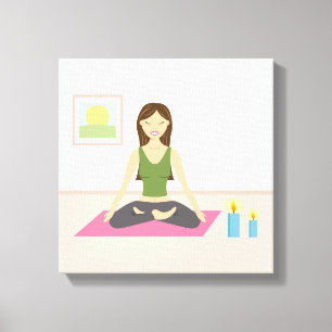 Cute Girl Doing Yoga In A Pretty Room Canvas Print