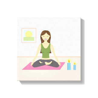 Cute Girl Doing Yoga In A Pretty Room Canvas Print