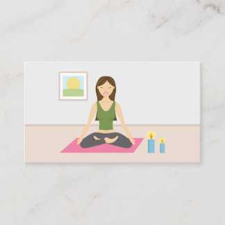 Cute Girl Doing Yoga In A Room Yoga Instructor Business Card