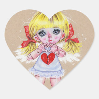 Cute girl doll round stickers