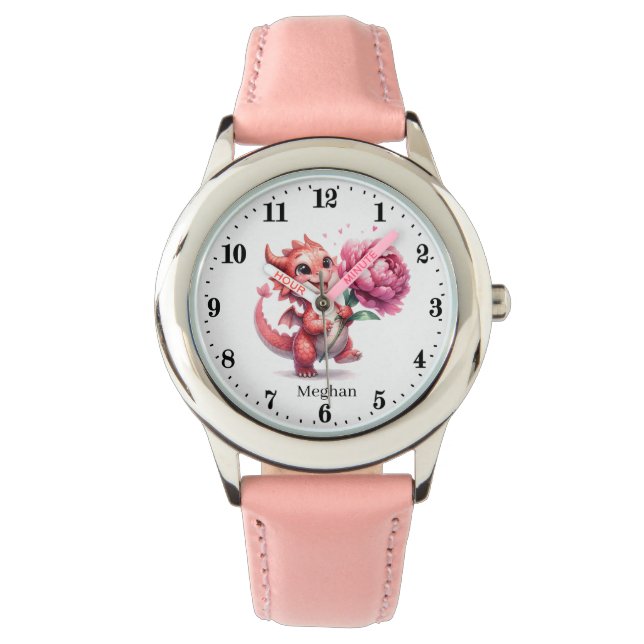 Cute girl dragon add name  watch (Front)