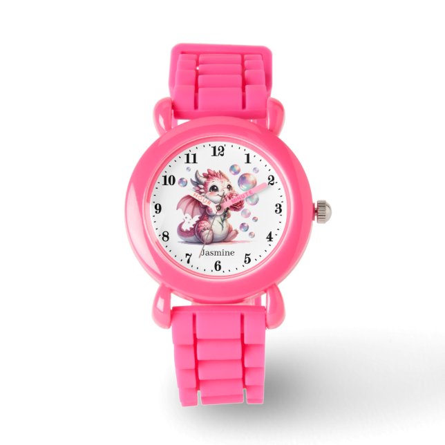 Cute girl dragon add name  watch (Front)