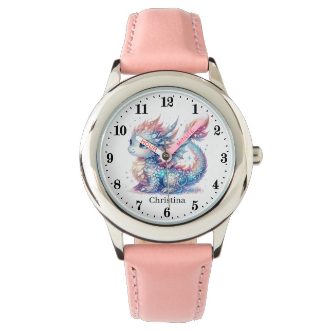Cute girl dragon add name  watch (Front)