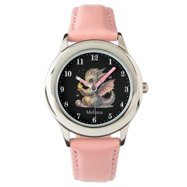 Cute girl dragon add name  watch (Front)