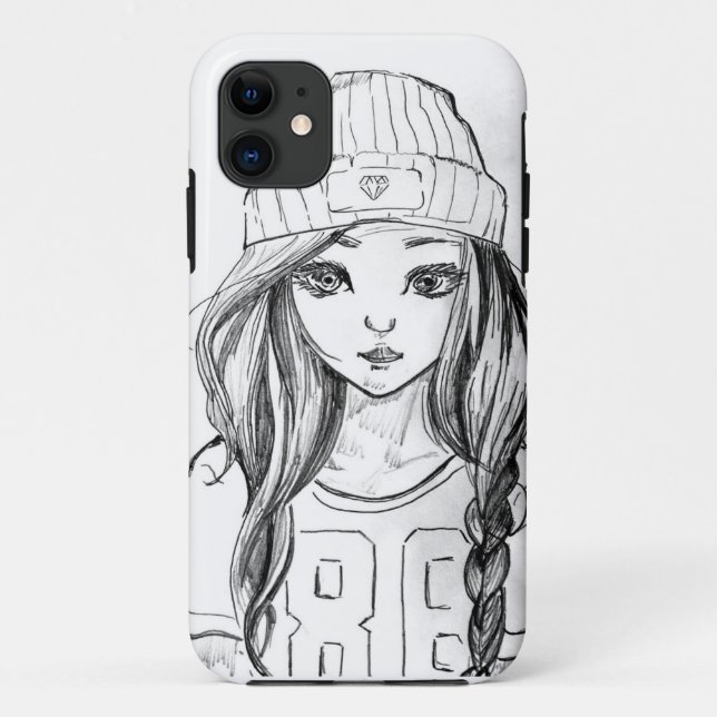 Cute girl Drawing Phone Case (Back)