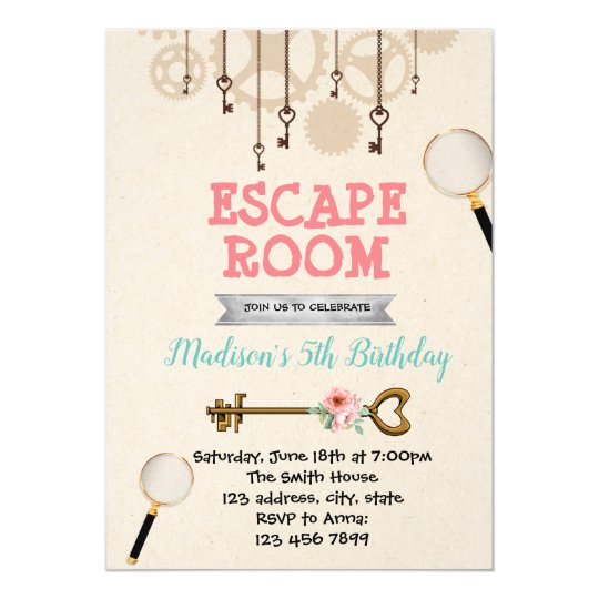 Cute girl escape room party invitation | Zazzle.com