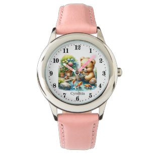 Cute girl fish bear add name watch