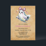 Cute Girl Ghost Birthday Mash Invitation<br><div class="desc">Celebrate your little girl’s special day with this charming watercolor ghost invitation! Featuring an adorable girl ghost with rosy cheeks and a pink bow, this sweet and spooky design is perfect for a Halloween-themed birthday party. Soft watercolor textures and playful charm make it ideal for toddlers and young children who...</div>
